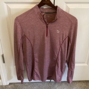 Ladies BALEAF Athletic Top Red 1/4 ZIP Hidden Pocket SZ Small